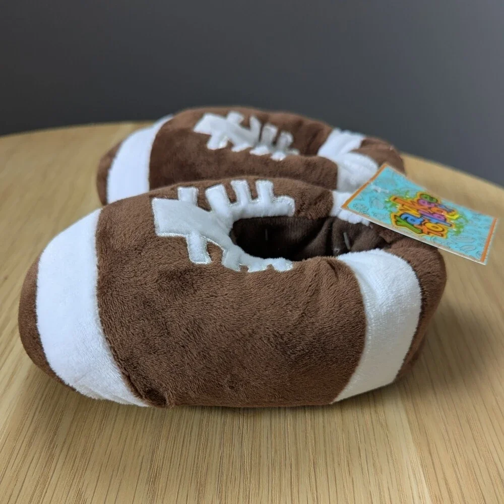 NWT Kids Football Plush Mooshy Slippers (Various Sizes Available)